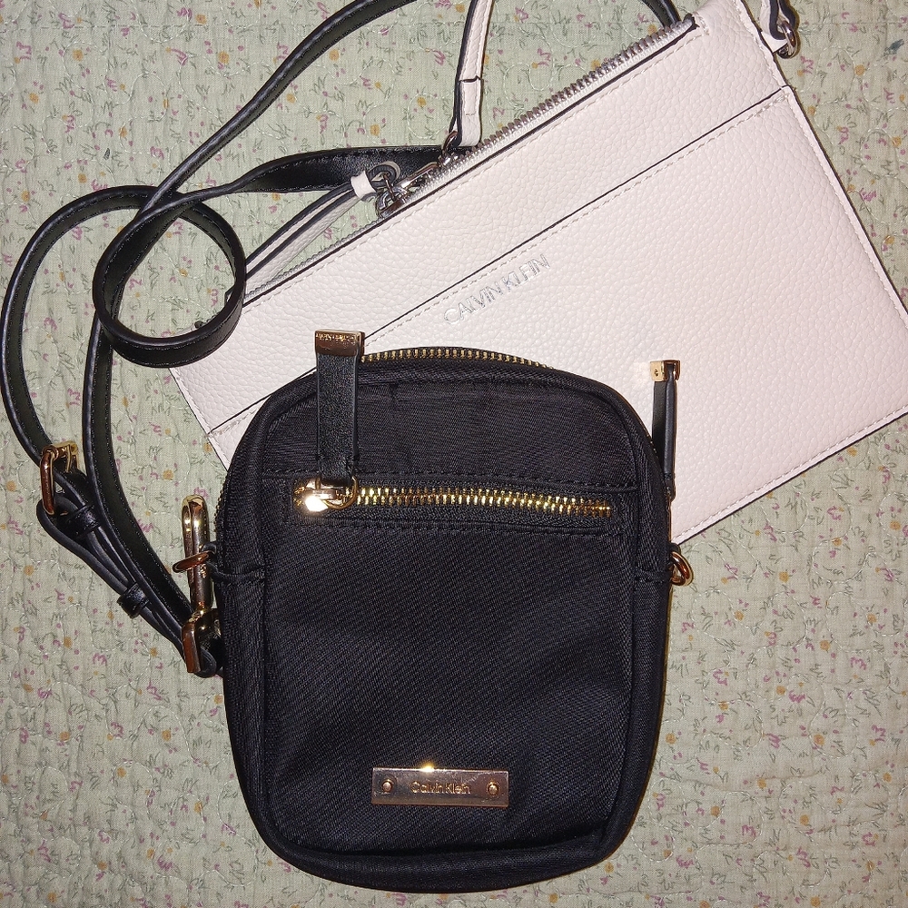 Calvin Klein Cream and Black Crossbody Bags